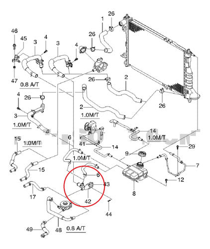 Toma Agua Trasera Distribuidor Chevrolet Spark 2006 - 2013